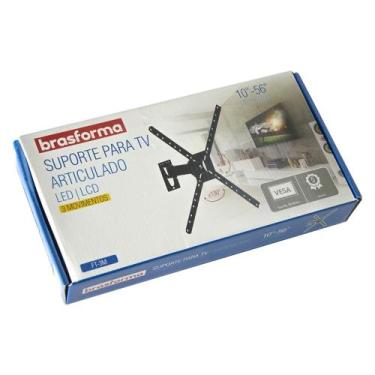 Imagem de suporte para tv LCD 10a56 articulado preto brasforma 3.0