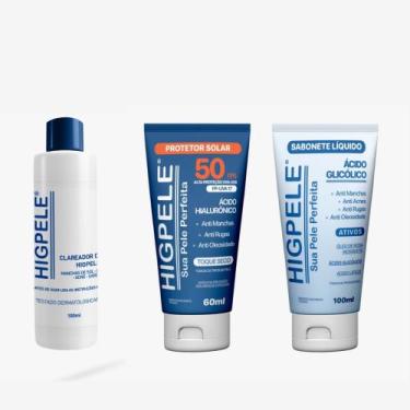 Imagem de Kit Melasma Higpele + Protetor Solar FPS 50 + Sabonete Liquido Glico-A