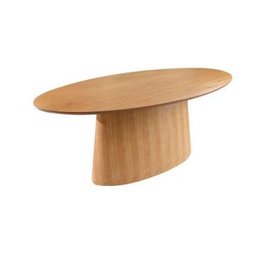 Imagem de Mesa de Jantar Oval Tampo Laminado Madeira 1,60m x 0,90m - Valverde