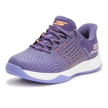 Imagem de Skechers Tênis feminino Hands Free Slip-ins Viper Court Reload, Roxo/Coral, 40