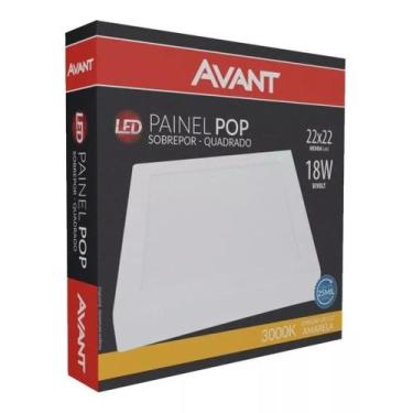 Imagem de Painel Plafon Led 18w Quadrado Amarelo 22x22 Avant 110v/220v