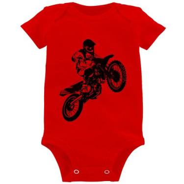 Imagem de Body Bebê Motocross Jump Azul - Foca na Moda, Vermelho, GG