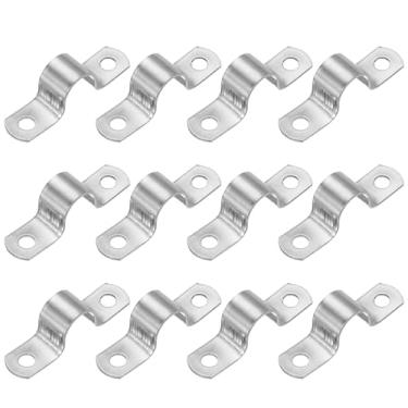 Imagem de PATIKIL Correia de tubo rígido de 5/9" (14 mm), 12 peças braçadeira de conduíte de aço inoxidável 304 2 furos engrossar suporte de tubo braçadeira de tubo para fixação de fio de cabo de tubulação