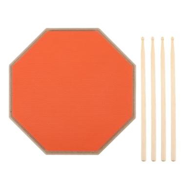Imagem de Pratique Drum Pad, Doces de Exercícios Silenciosos de Borracha de 8 Polegadas para Crianças Adultas Com 2 Pares de Baquetas (Laranja)