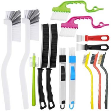 Imagem de Escova de limpeza de fendas com cerdas duras, escova de limpeza de canto, escova de limpeza de juntas, escova de limpeza multiuso de cantos para azulejos, banheiros, cozinha, argamassa de carro (14