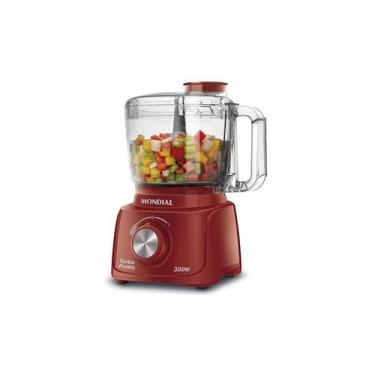 Imagem de Mini Processador Mondial Turbo Pratic 300W MP16R Vermelho, 110V