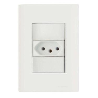 Imagem de Conjunto 4x2 Com 1 Tomada 2p+t 10 A 250 V Tramontina Giz Branco Tramon