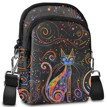 Imagem de LYEMVHE Bolsa transversal feminina leve, pequena, à prova d'água, carteira de telefone com compartimentos para cartões e alça ajustável, Bronze escuro, Bolsa transversal