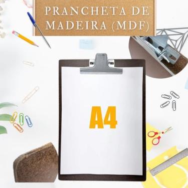 Imagem de Prancheta de madeira MDF Ideal Para Folha A4 Prendedor Metal. 10 und -