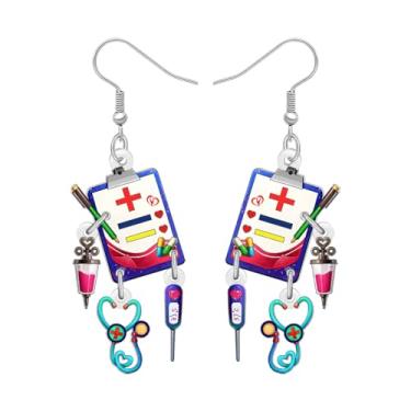 Imagem de DALANE Brincos de acrílico engraçados de enfermeira, para mulheres, mãe, tema médico, símbolo, estudantes, graduação, apreciação, joias, presentes de agradecimento de enfermagem, para enfermeiras