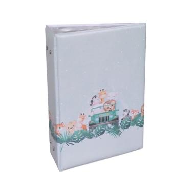 Imagem de Álbum Fotográfico Para 500 Fotos 10x15 - safari jipe - Infantil Bebê Selva Animais Verde