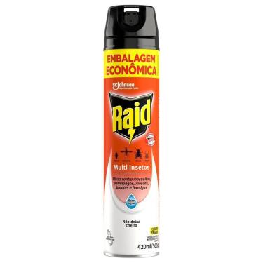 Imagem de Inseticida Aerossol Multi-Insetos Base Água Raid Frasco 420ml Embalagem Econômica