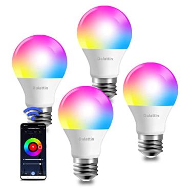 Imagem de dalattin Lâmpada LED inteligente Tuya, lâmpadas WiFi RGBWW, lâmpada que muda de cor, lâmpadas inteligentes que funcionam com Alexa e Google Assistant, lâmpada A19 E26 RGB Alexa, 9W (equivalente a 60W
