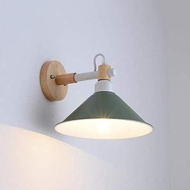 Imagem de HOSETEON Luminária de parede europeia yle macaron industrial celeiro de metal com cúpula de funil de ferro arandela de parede interna E27 luminária compatível com quarto infantil, oom, g Ro