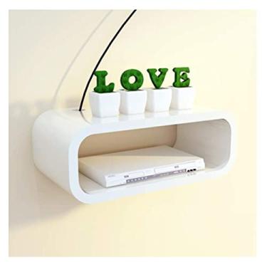 Imagem de Organizador de rede sem fio prateleiras flutuantes montadas na parede para conjunto de TV box top box flutuante montado na parede armário de TV armário de console para caixas de cabo/roteadores WiFi