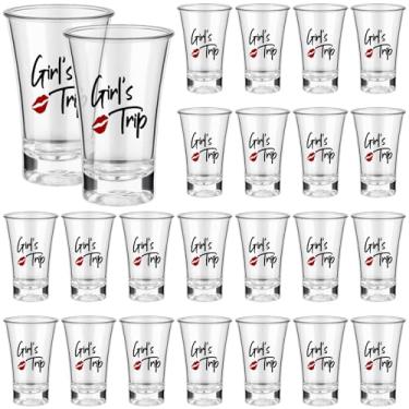 Imagem de Roshtia 24 peças de copos de shot de viagem para meninas, copos de acrílico para festas, copos de 34 g, presentes de viagem, lembrancinhas para amizade, lembrancinhas de festa de aniversário para