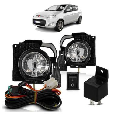 Imagem de Kit Farol de Milha Auxiliar Palio G5 2012 2013 Lisa Vidro Botão Univer