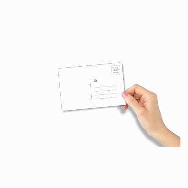 Imagem de Printlink - 100 cartões postais brancos 10 x 15 cm, conjunto de cartões postais em branco comercializáveis. Cartolina de papel de cartão postal de 14pt, pacote de cartões postais a granel.