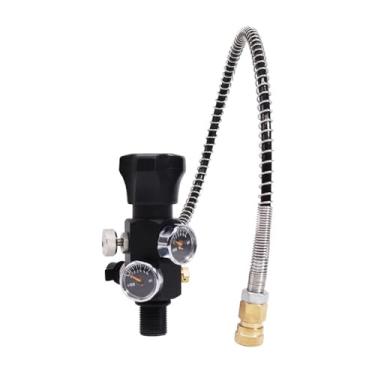 Imagem de TUXING 4500PSI Paintball Fill Station Pcp Air Gun Charging Valve Dual Gauge Up to 4500psi with 24" Inch High Pressure Hose m18*1.5
