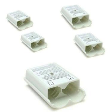 Imagem de Kit 5X Suporte Tampa Pilha Bateria Controle Xbox 360 Branca