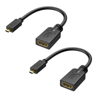 Imagem de Adaptador Micro HDMI para HDMI 2 Pacotes Cable Matters (HDMI para Micro HDMI) 15 cm com suporte 4K e HDR para Raspberry Pi 4 e mais