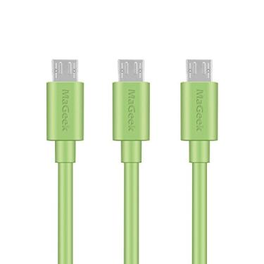 Imagem de MaGeek® Cabos micro USB premium de 1,0 m [pacote com 3 peças] cabos USB 2.0 A macho de alta velocidade para sincronização e carregamento Micro B para Samsung, HTC, Sony, Motorola, LG, Google, Nokia e