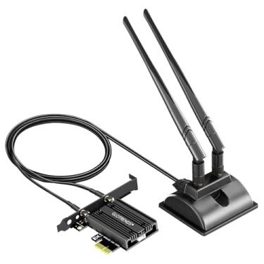 Imagem de GLOTRENDS 5 cartões WiFi com antena de extensão de 2 metros para PC desktop, chip Intel 7265, 802.11ac, Bluetooth 4.2, suporta Windows 11/10/7/Linux, suporta placa-mãe Intel/AMD