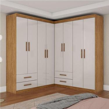 Imagem de Closet Casal Duplo Lu 8 Portas 4 Gavetas Cinamomo Off White - CARIOCA 