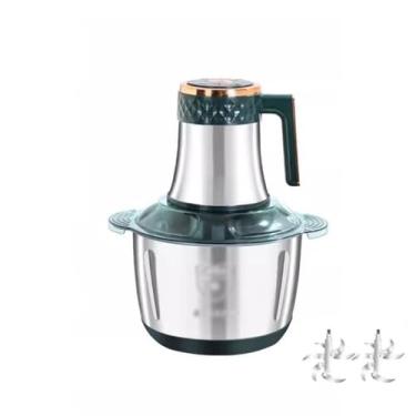 Imagem de Batedor de Ovos Moedor de carne 5 litros, faca de seis páginas, multifuncional elétrico doméstico e misturador multifuncional para macarrão, carne picada, purê de alho Espumador de Leite(Green)