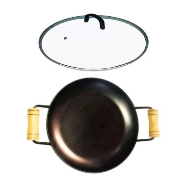 Imagem de Chapa Disco Arado Chapa De Aço Carbono Alça Madeira Tv 40Cm