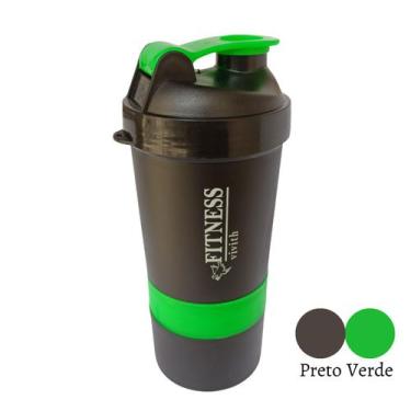 Imagem de Garrafa Coqueteleira Shaker Com Compartimentos - vivith, Verde