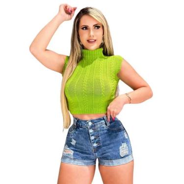 Imagem de Short Jeans Feminino Cintura Alta: o jeans que você ama. - Fortaleza J