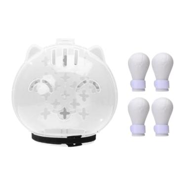 Imagem de ＡＷＨＡＯ Máscara facial com capuz para gato, focinho de gato, capacete de bolha ajustável com almofadas para os pés, máscara de bola para viagens, barbear, M Whit Foot Pads