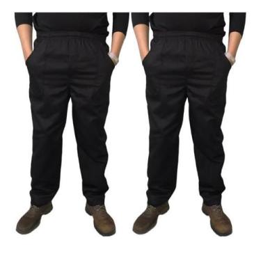 Imagem de Kit 2 calças para trabalho reforçada brim pesado 100 algodão - AJF Uni