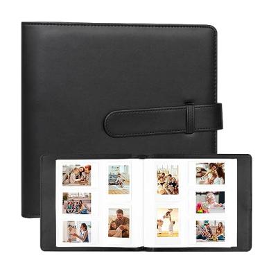 Imagem de Veicevol Álbum De Fotos 360 Pockets Para Câmera Fujifilm Instax Mini, Polaroid Photo, Capa Couro, Evo Liplay 12/11/9/40/8/7, Preta