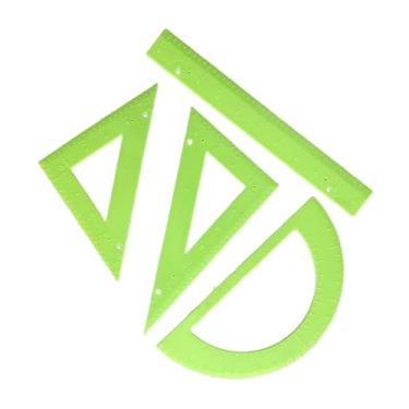 Imagem de Gralara Conjunto de 4 réguas Braille, material de aprendizagem, instrumento de desenho, régua de geometria matemática, ferramenta educacional para escola