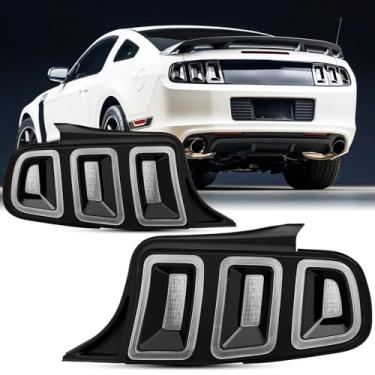 Imagem de Conjunto de lâmpada traseira de luzes traseiras de LED compatível com Ford Mustang 2010-2014, para 10, 11, 12, 13, 14, Ford Mustang, lâmpada de freio de tubo branco, lanterna traseira