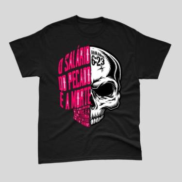 Imagem de Camiseta Oversized Unissex Cristã Romanos 6:23 Algodão Nv - DM Clothin