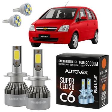 Imagem de LED H7 Super Branca Farol Baixo Automotiva GM Meriva Todos - Autovex