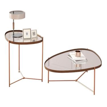 Imagem de Conjunto De Mesas Cartagena Castanho Bronze