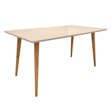 Imagem de Mesa Para Sala De Jantar 1.6 Kalel Off White Tampo Em Vidro