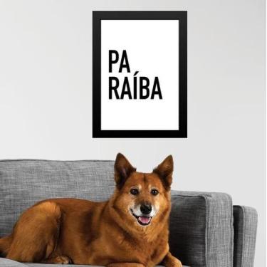Imagem de Quadro Decorativo Tipografia Paraíba 45X34Cm - Com Vidro - Quadros On-