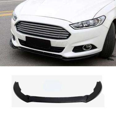 Imagem de Para Mondeo 2013-2016 Car Front Bumper Lip Splitter Difusor Body Kit Gloss Black Bumper Lip Modification Part (visual de fibra de carbono)