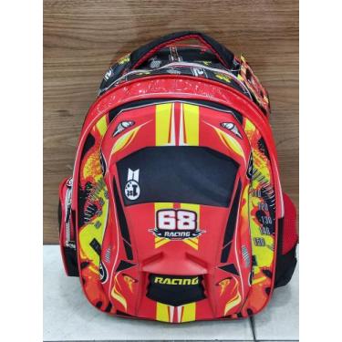Imagem de Mochila Racing   carrinho em 3D de costa 7143 - Fuseco