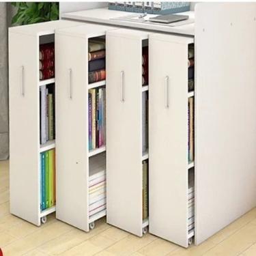 Imagem de Armário Para Escritório 4 Gavetas 100% Mdf Livros Estante