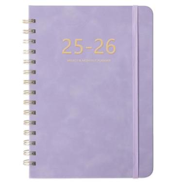 Imagem de Agenda 2025 – Agenda semanal e mensal 2025, 16,3 cm x 21,6 cm, agenda de calendário diário, páginas grossas premium, encadernação de fio duplo, com abas revestidas, fecho elástico, pasta de bolso,