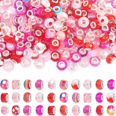 Imagem de Exway Contas espaçadoras com orifício grande, 150 peças, furo grande, varinha de fada, contas de jardim, contas europeias, contas espaçadoras mistas, para bricolage, pulseira, colar, fabricação de