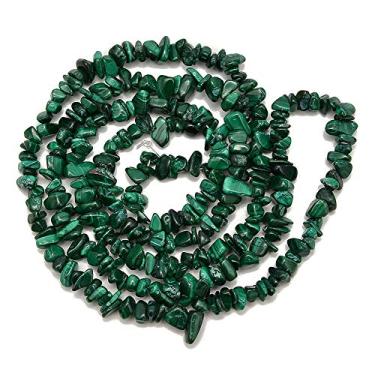 Imagem de jodaying 5-8 mm lascas de pedra preciosa malaquita natural contas soltas semi preciosas para fazer joias DIY artesanato suprimentos 1 fio por saco aproximadamente 86 cm