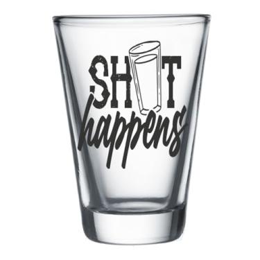 Imagem de Copo de shot com citações engraçadas, 50 ml, transparente (1, Shot Happens)