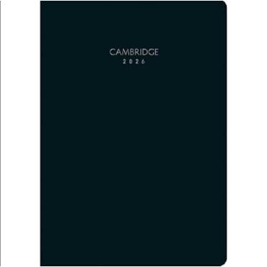 Imagem de Planner, 2026, MENSAL, Cambridge, 17,8 x 25,4 cm, Grampeado, 20 FOLHAS, Capa Flexível,Executivo, Visões Anual e Mensal, Capa Preta